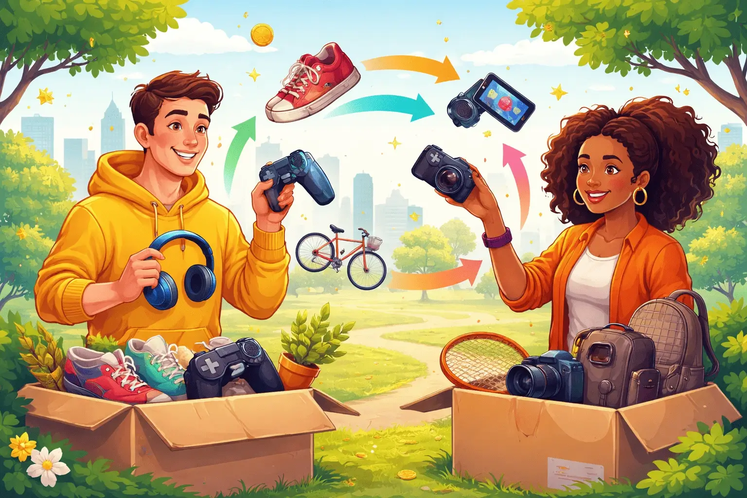 Byteshandel i Göteborg byt begagnade kläder, möbler, elektronik på SwapDeals bytesplattform